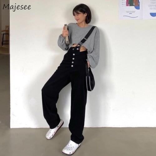 Jumpsuits Women Spring One-shoulder Overalls Button Sexy High Waist Solid Cool Streetwear Ins Korean Fashion Trousers All-match