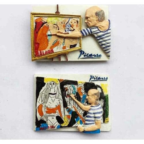 Spain Fridge Magnet European Spanish Painter Picasso 3d Cultural Tourist Souvenirs Magnetic Refrigerator Stickers Creative Gifts