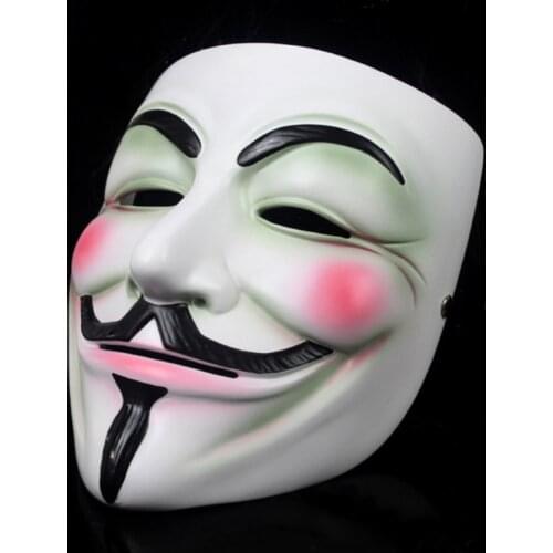 Halloween Masquerade Anonymous Guy Fawkes Fancy V Masks V for Vendetta Resin Mask Dress Adult Costume Cosplay Party Props