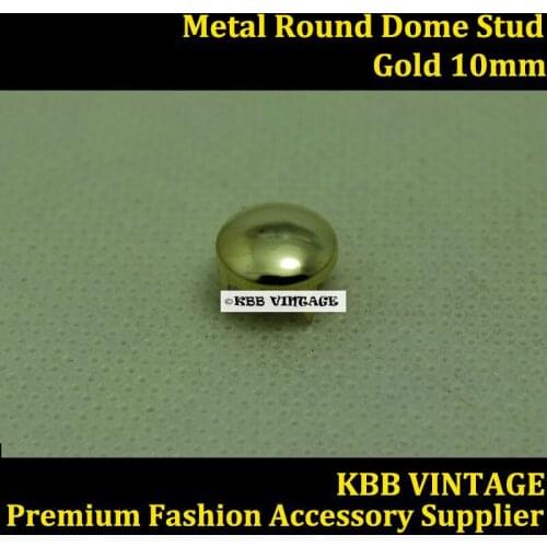 Punk DIY Metal Round Dome Stud 10mm in Gold with 4 Prongs Claws for Leather Craft/Bag/Shoe/Clothing/Cap/Jacket