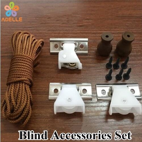Roman Shade kit Reed Shade Roller Accessories Straw Curtain Cord Lock Pulley Wood Tassel Screws All-in-one Free Shipping