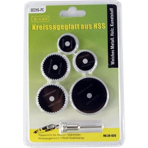 6pc Black Hss Circular Saw Blades Set For Wood Aluminum Cutting Disc Dremel Rotary Tools Accessories Power Tool Multitool