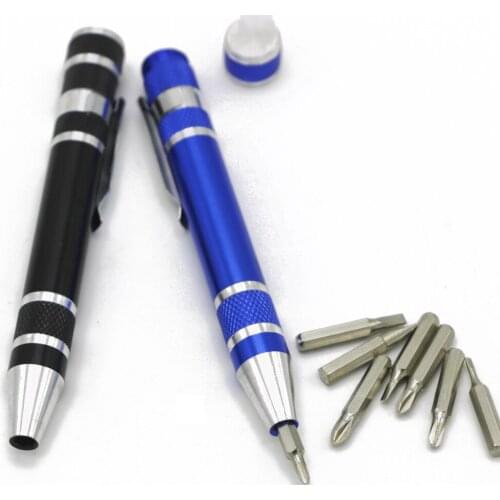 Multifunction 8 In 1 Mini Aluminum Precision Pen Screw Driver Screwdriver Set Repair Tools Kit for Rc Helicopter Toys Rc Drone