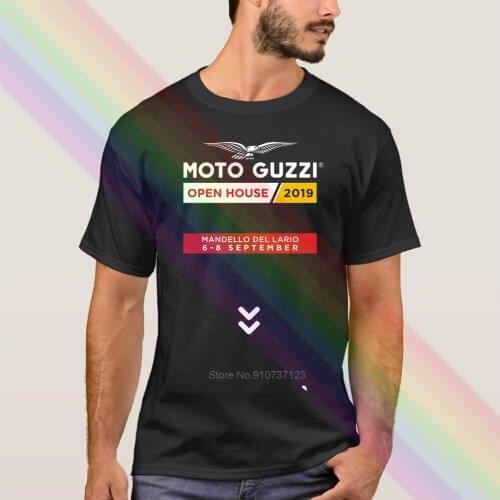 Newest 2020 Summer Moto Guzzi Open House 2019 Mandello Del Lario September 6-8 Logo 100% Cotton Casual T Shirt Size S-4XL
