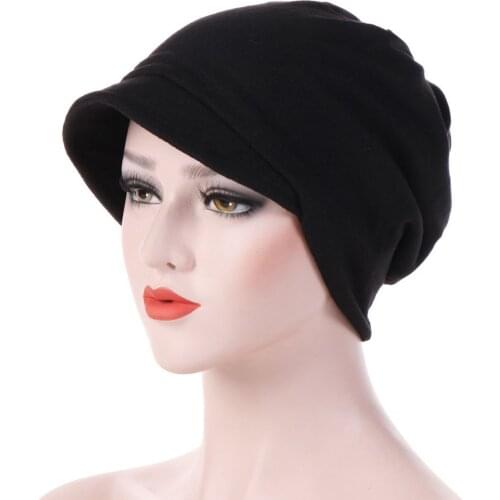 2021 New Cotton Warm Windproof Cap Chemotherapy Forehead Pile Hat Muslim Headscarf Women Hair Accessories #T1P