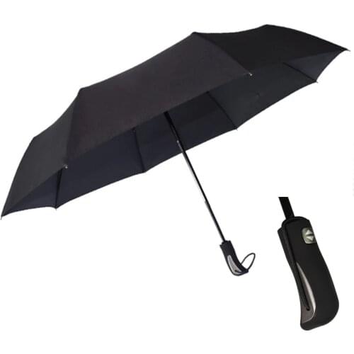 New Big Strong Fashion Windproof Men Gentle Folding Compact Fully Automatic Rain High Quality Pongee Umbrella Women Advertising