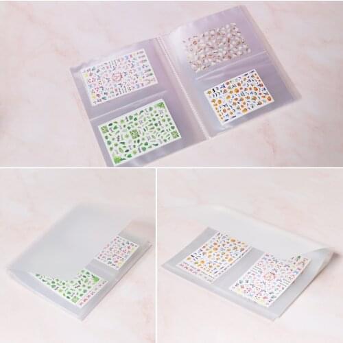 80 sheets big size 3D Nail Sticker Decal Collecting Albums Storage Holder Nail Art Display Showing Book Container Tool