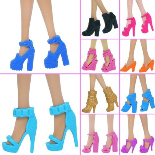 1 Pair Fashion Office Lady Party Summer Pumps High Heels Shoes Sandals Daily Dress Clothes Accessories for Barbie Doll Cool Toy