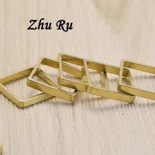 20pcs/lot zhu ru copper 12mm jewelry setting accessories Quadrilateral frame charm Hollow Rectangular connector pendant charm