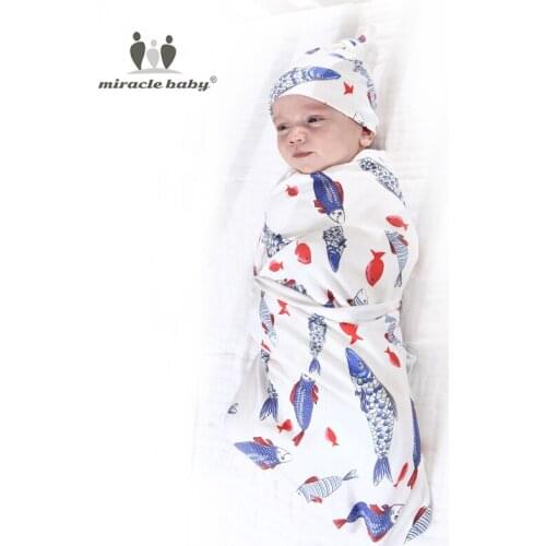 Blanket Newborn Baby Cap Set 100% Cotton Infant Swaddle Wrap Super Soft Baby Bath Towel Breathable Swadding Bedding Blanket
