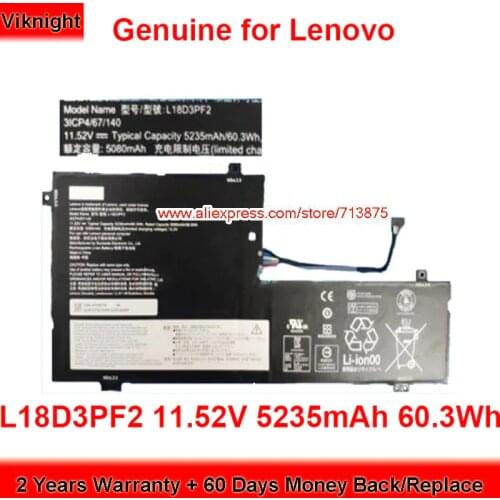 Genuine L18D3PF2 Battery 5B10T83740 for Lenovo 3ICP4/67/140 11.52V 5235mAh 60.3Wh