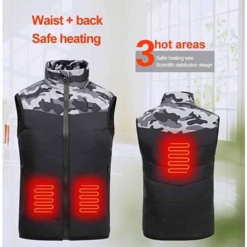 Autumn and winter camouflage charging heating warm vest waistcoat smart heating outdoor sports childrens cotton clothing
