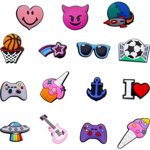 15 Pcs Boys and Girls Shoe Charms Shoe Decorations for Clog Bracelet Wristband Kid Gift