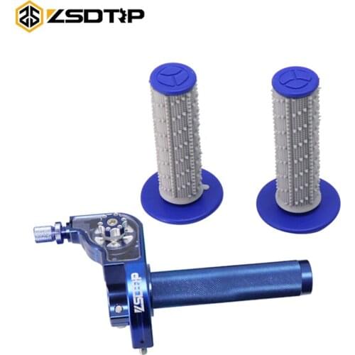 ZSDTRP Throttle Grip Twist Quick Action Gas Throttle +Handle cover M10 CNC Aluminum With Cable Fit Dirt Pit Bike Racing