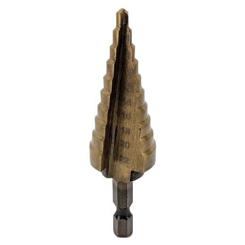 Self-Starting HSS Step/Stepped Drill Bit 4-22mm - Titanium Nitride Coated KL09447