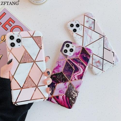 Plating Marble Silicone Phone Cases For iphone 12 Mini 11 Pro Max XR X XS Max 7 8 Plus SE 2020 6 6S 8Plus Case Cover Back Shell