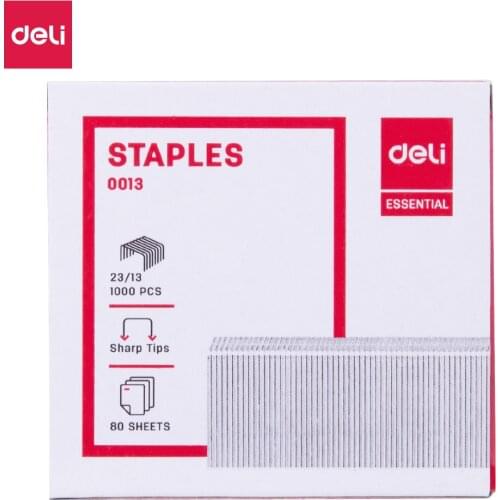 Deli E0013 Staples 23/13 Zinc plated wire iron material 1000 pcs per box