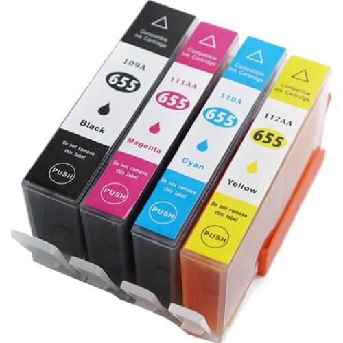 Compatible for HP 655 Refillable Ink Cartridge Full Ink for HP Deskjet 3525 4615 4625 4525 5525 6520 6525 6625 Printer