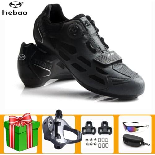 Tiebao Cycling Shoes Men Black Sapatilha Ciclismo Professional Road Bicycle Shoes Self-locking Spinning SPD-SL Women Sneakers