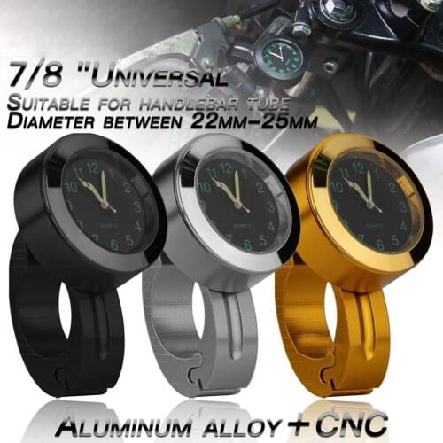 Universal Stainless Steel Motorcycle Handlebar Watch Refit Waterproof Shockproof Buckle Mount For Scooter Motor Bike