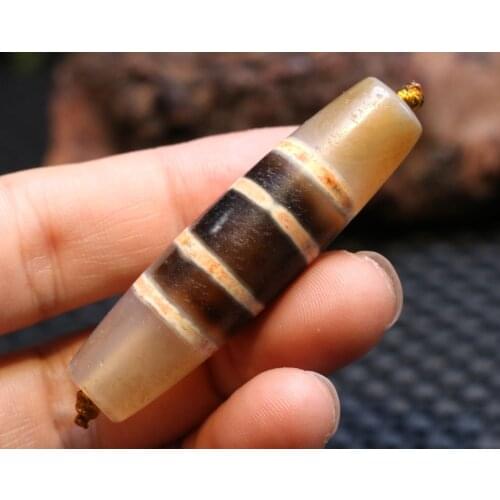 Magic Energy Tibetan Old Agate 4 Line Healer Medicine Totem dZi Bead Amulet Timestown zhang