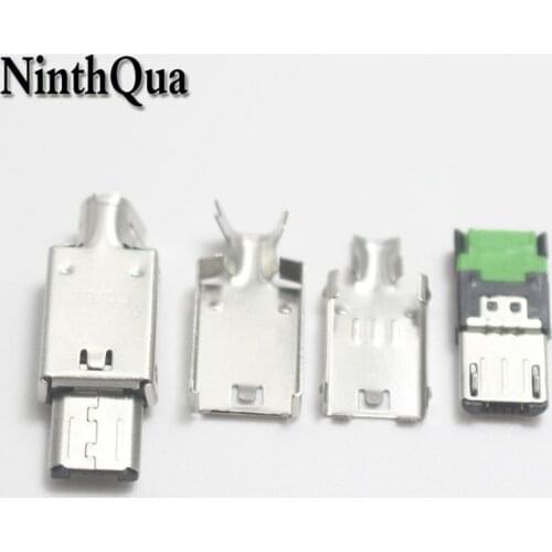 1set Free Welded Micro USB 5Pin USB2.0 3 in 1 Connector for DIY Repair Wire for Samsung / Sony / Xiaomi / Android Phone