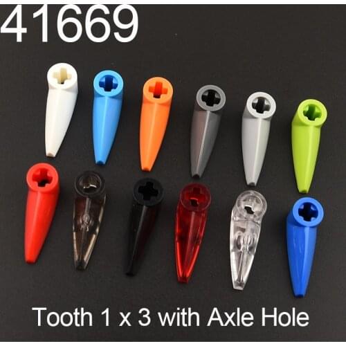 10PCS 41669 High-tech Tooth 1 x 3 with Axle Hole Building Block Bricks Accessories Assembly Parts MOC DIY Education Build Toys