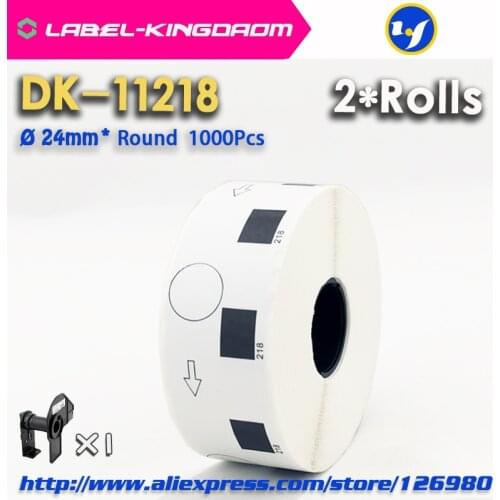 2 Refill Rolls Compatible DK-11218 Label Diameter 24mm Round 1000Pcs Compatible for Brother Label Printer QL-700/710/720 DK-1218