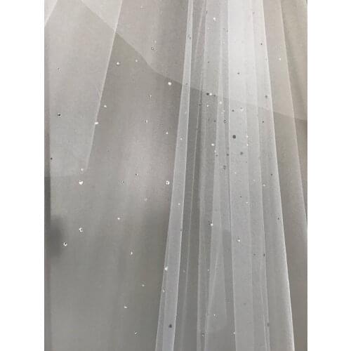 2 Layer Soft Tulle Veil , Crystal Veil, Drop Wedding Veil, Simple Wedding Veil, Cathedral Veil, Long Veil