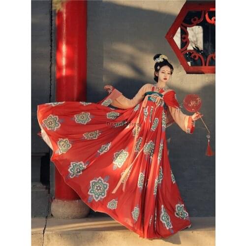 2021 chinese traditional hanfu fairy costume ancient tang dynasty princess clothing hanfu outfit stage dress folk dance costume