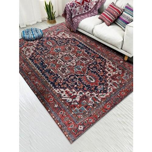 American Retro Red Carpet Livingroom Moroccan Home Bedroom Carpet Sofa Rug Modern Floor Mat Persian Rugs And Carpets