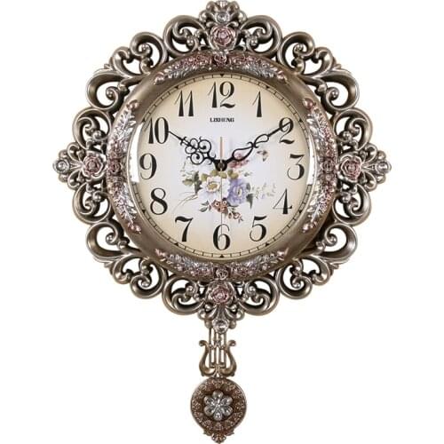 Large Clock European Silent Wall Clock Living Room Clock Fashion Clock Bedroom Clock Restaurant Pendulum Clock 50wc002