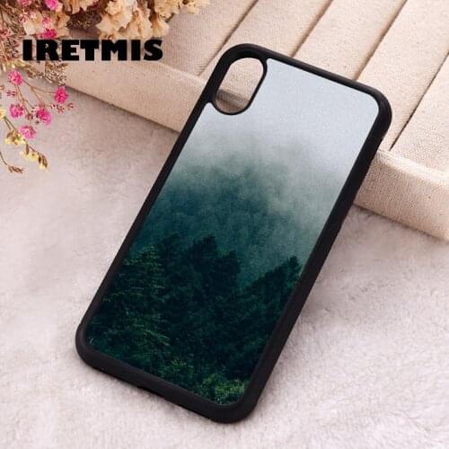 Iretmis 5 5S SE 2020 Phone Cover Case for iPhone 6 6S 7 8 Plus X Xs XR 11 12 Mini Pro Max Rubber Silicone Misty Forest