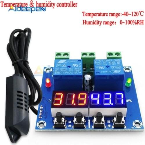M452 DC 12V LED Digital Temperature Humidity Control Thermometer Hygrometer Controller Thermostat Relay Module AM2301 Probe