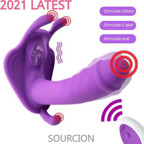 Wear Dildo Butterfly Vibrator Sex Toys for Couple Orgasm Masturbator Wireless Remote Control Dildo Vibrators for Women Panties