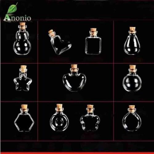 50pcs Middle Glass Bottles With Corks DIY Special Art Jars Gifts Vials Lovely Pendants Wishing Essential oil Bottles S051C