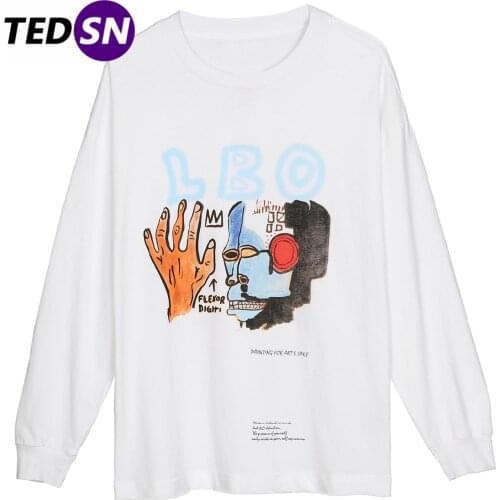 Graffiti Primitive Print T Shirt Men 2020 Hip Hop Streetwear Tshirt Long Sleeve Harajuku T-Shirt Casual Tees Shirts
