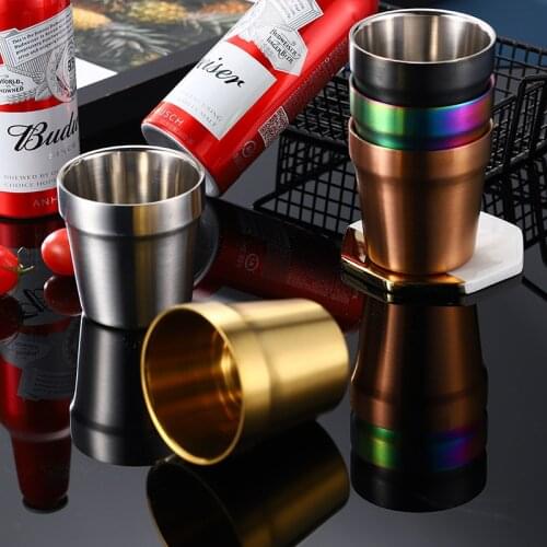 304 stainless steel Korean creative wine glass Titanium color small cup Special coffee drink cup for restaurant table