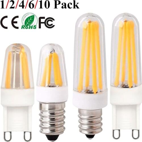 Led Filament Bulb Light 2W 4W Super COB Mini Dimmable Candle Lights 110v 220v Dimmer PC Shell Lighting Corn Bulb Lamp 1-4 Pcs