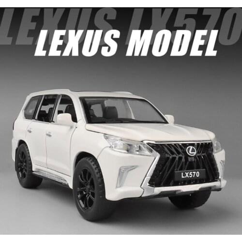 Hot 1:32 scale wheels diecast car toyota suv LEXUS lx570 metal model with light and sound pull back toys collection for boy gift