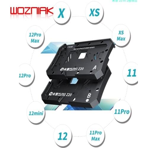 Mijing Z20 10-IN-1 Middle Layer Planting Tin Platform BGA Reballing Stencil Fixture For iPhone X-12 Pro Max PCB BGA Repair