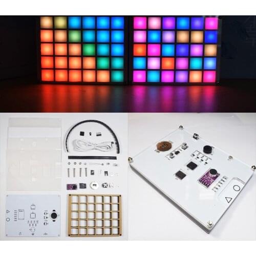 Multi-function LED Cool Music spectrum Colorful Palette Clock DIY Electronic Kit