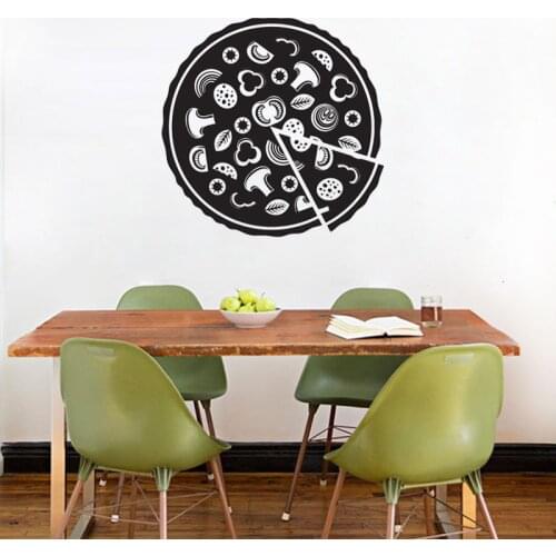 Pizza Wall Decal Window Vinyl Sticker Pizza Shop Decoration Creative Pizzeria Wall Decor Removable Restaurant Murals