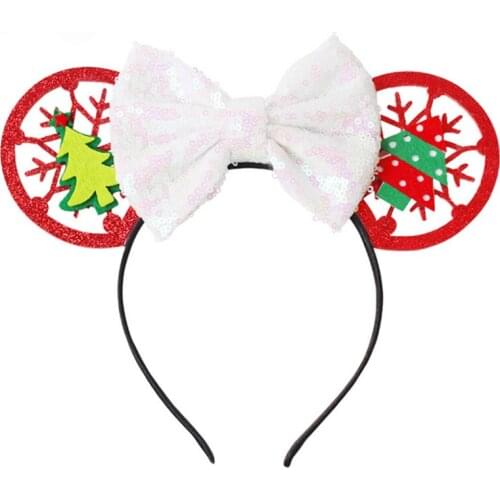Disney New Kawaii Girls Women Bows Headband Christmas Ears Hair-Accessories Kid Accessories Headdress Head Band Halloween Party