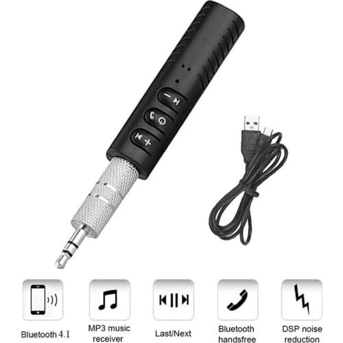 New car bluetooth receiver kit adapter wireless 3.5mm hands-free music audio receiver adapter automatic AUX kit