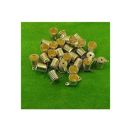 50pcs Copper Alloy E10 Lamp Bases For Physical Experiment Light Bulb