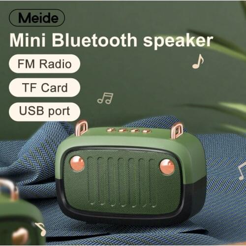 Portable Mini Retro Wireless Bluetooth Speaker Home Car Outdoor System 3D Stereo Surround Sound Subwoofer Speakers Support TF