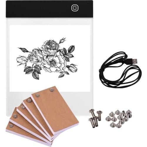 Portable 300 Sheets Flip Book Kit with Light Pad Tablet LED Light Box 3 Level Brightness Control Flipbook Paper with Screws