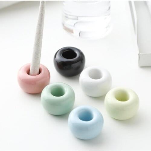 Practical Mini Ceramic Handmad Toothbrush Holder Stand for Bathroom Vanity Counte Portable Travel Toothbrush Holder Pen Holder