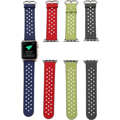 For Apple Watch Series 4 Band Newest Breathe Freely Genuine Leather Watch Strap For Apple Series 1 2 3 Wrist Bracelet Watchbands